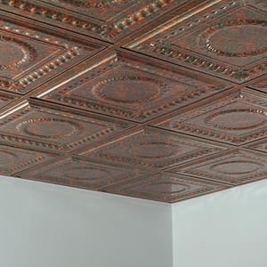 Fasade Ceiling Tile in Rosette
