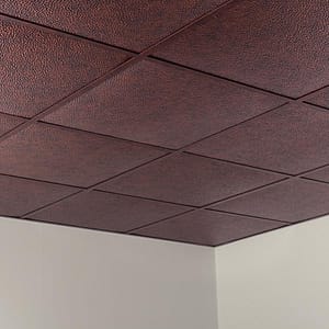 Fasade Ceiling Tile in Hammered