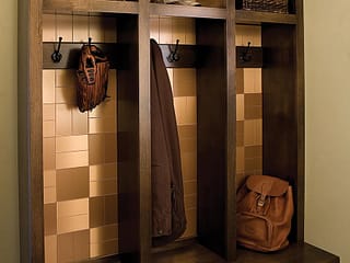 Aspect Metal Tiles on Coat Rack