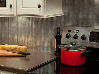 Fasade Backsplash - Rib in Crosshatch Silver
