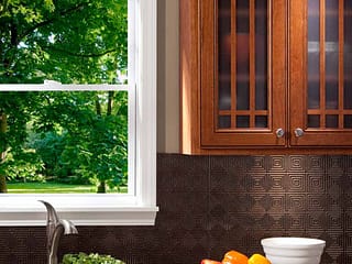 Fasade Backsplash - Miniquattro in Smoked Pewter