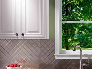 Fasade Backsplash - Quilted in Brushed Nickel