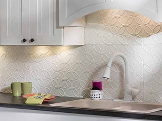 Fasade Backsplash - Rings in Gloss White