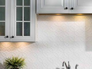 Fasade Backsplash - Rings in Matte White