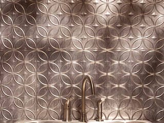 Fasade Backsplash - Rings in Crosshatch Silver