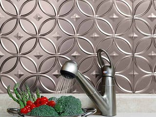 Fasade Backsplash - Rings in Brushed Nickel