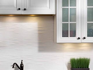 Fasade Backsplash - Waves in Matte White