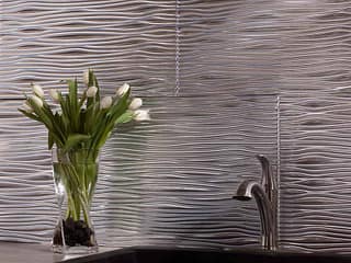 Fasade Backsplash - Waves in Brushed Aluminum