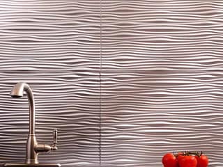 Fasade Backsplash - Waves in Argent Silver