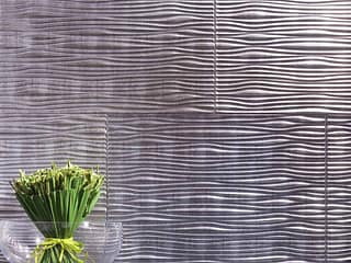 Fasade Backsplash - Waves in Crosshatch Silver