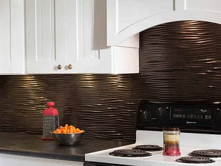 Fasade Backsplash - Waves in Smoked Pewter
