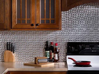 Fasade Backsplash - Terrain in Brushed Aluminum