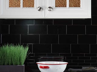 Cabinet Door with Fasade Hammered in Antique Bronze