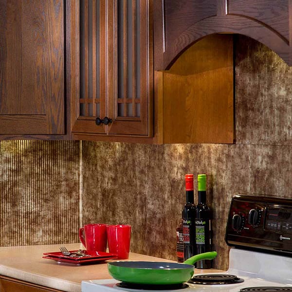 Fasade Backsplash - Rib in Bermuda Bronze