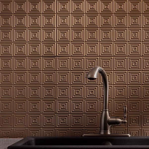 Fasade Backsplash - Miniquattro in Antique Bronze