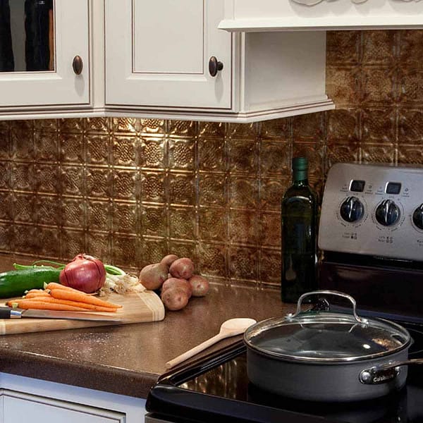 Fasade Backsplash - Traditional 6 in Bermuda Bronze