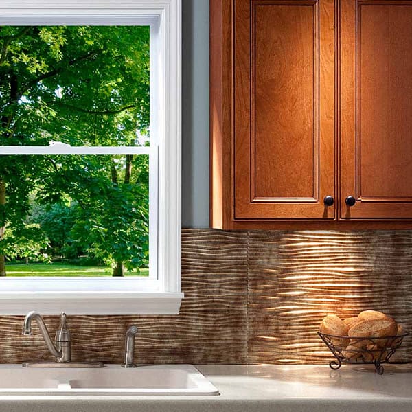 Fasade Backsplash - Waves in Oil-Rubbed Bronze