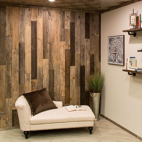 Rustic Grove - Wood Panel in Mixed Brown