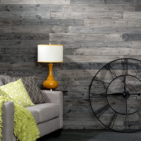 Rustic Grove - Wood Panel in Mixed Gray - Dark