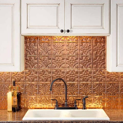 Fasade Backsplash - Traditional 1 in Polished Copper