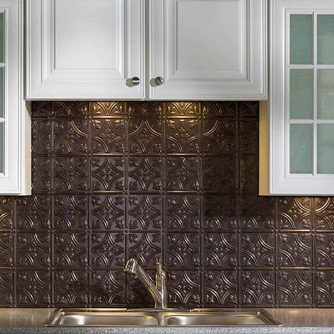 Fasade Backsplash - Traditional 1 in Smoked Pewter