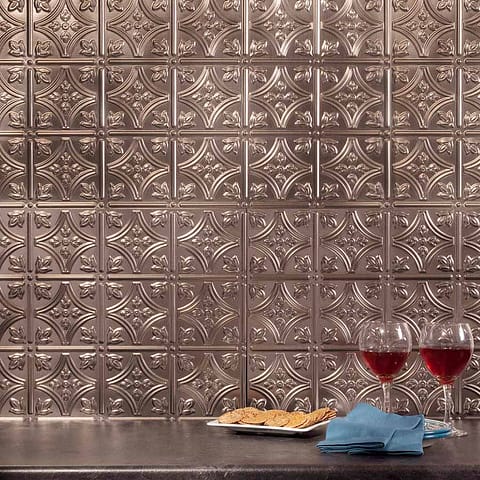 Fasade Backsplash - Traditional 1 in Brushed Nickel