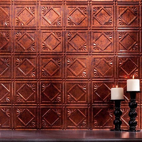 Fasade Backsplash - Traditional 4 in Moonstone Copper