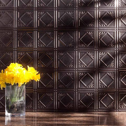 Fasade Backsplash - Traditional 4 in Smoked Pewter