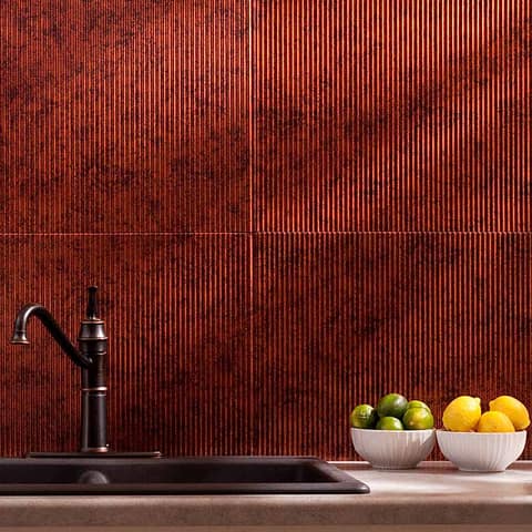 Fasade Backsplash - Rib in Moonstone Copper