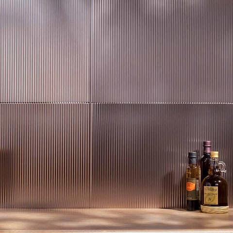 Fasade Backsplash - Rib in Brushed Nickel