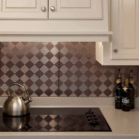 Fasade Backsplash - Miniquattro in Brushed Nickel