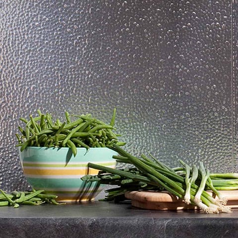 Fasade Backsplash - Hammered in Brushed Aluminum