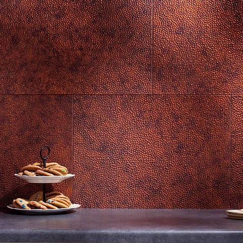 Fasade Backsplash - Hammered in Moonstone Copper