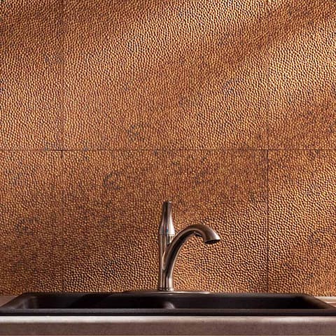 Fasade Backsplash - Hammered in Cracked Copper