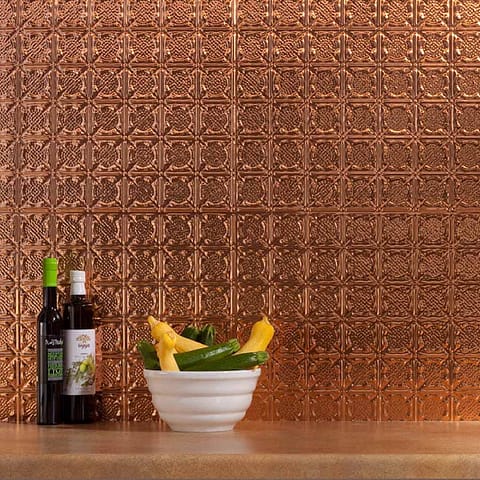Fasade Backsplash - Traditional 6 in Polished Copper