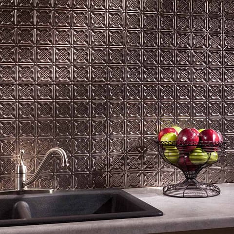 Fasade Backsplash - Traditional 6 in Brushed Nickel