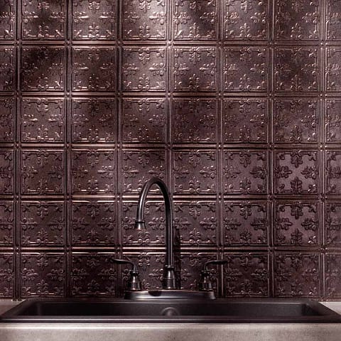 Fasade Backsplash - Traditional 10 in Smoked Pewter
