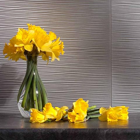 Fasade Backsplash - Ripple in Argent Silver