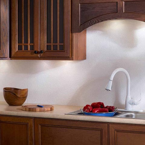 Fasade Backsplash - Lotus in Matte White