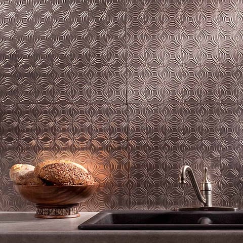 Fasade Backsplash - Lotus in Brushed Nickel