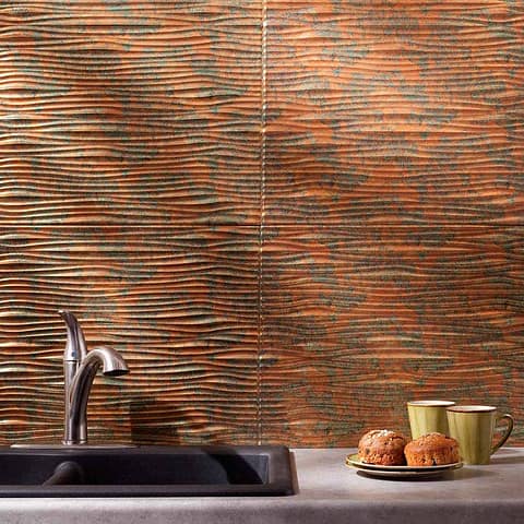 Fasade Backsplash - Waves in Copper Fantasy