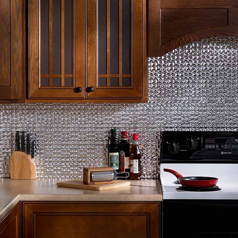 Fasade Backsplash - Terrain in Brushed Aluminum