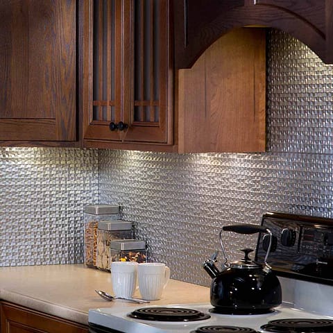 Fasade Backsplash - Terrain in Argent Silver