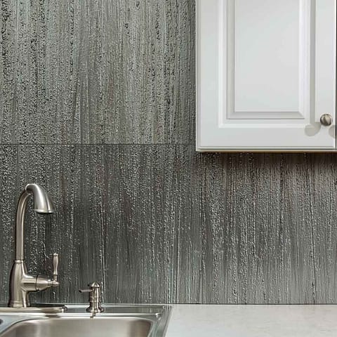 Fasade Backsplash - Rain in Brushed Steel