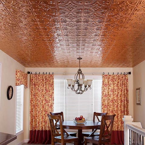 Fasade Ceiling Tile-2x4 Direct Apply-Traditional 2 in Polished Copper