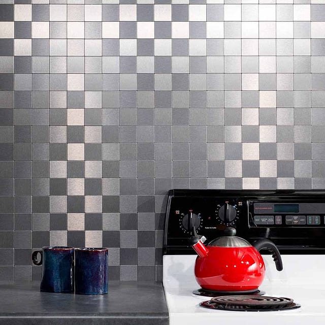 Aspect Backsplash-Square Brushed Stainless Matted