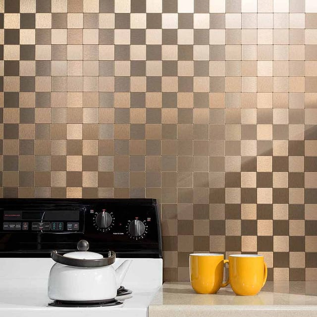 Aspect Backsplash-Square Brushed Champagne Matted