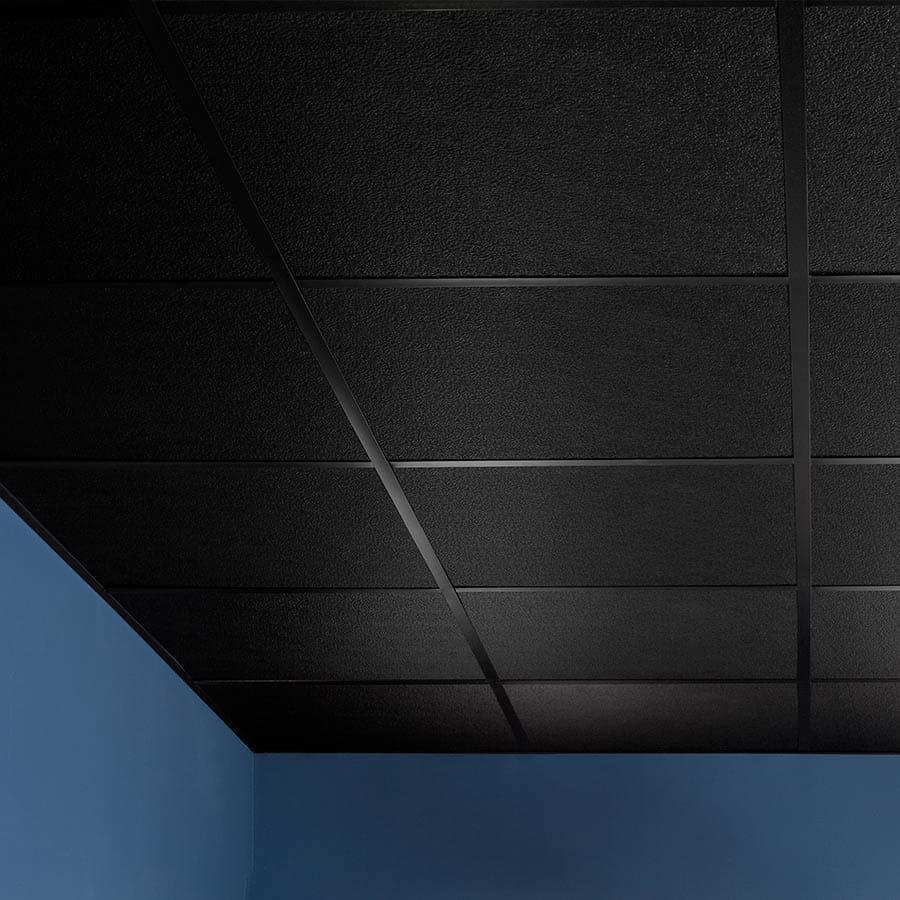 Genesis Ceiling Tile-2x2 Stucco Pro in Black