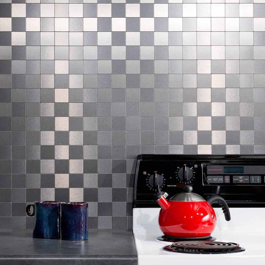 Aspect Backsplash-Square Brushed Stainless Matted