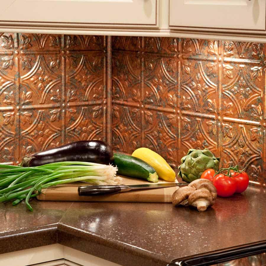 Fasade Backsplash - Traditional 1 in Copper Fantasy